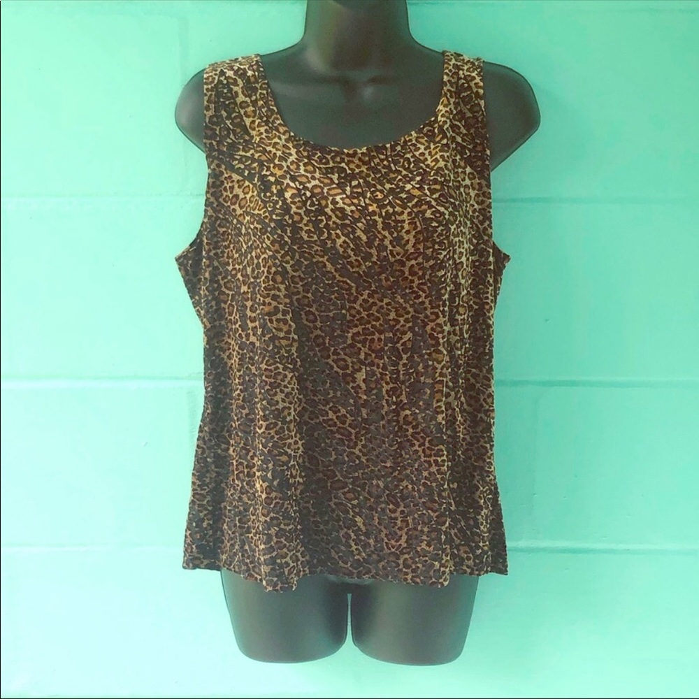 🎈 2/$12 Leopard Soft Velvet Tank Top Halloween 1x